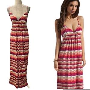Revolve x Susana Monaco Striped Scale Printed Slip Maxi Dress in Firefly - S